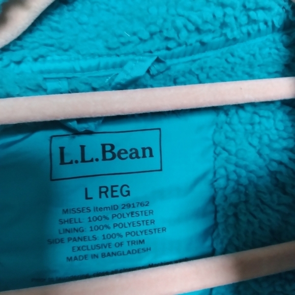 L. L. Bean Blue Green Quilted Fleece Lined Full Zip Sleeveless Vest Size Large - Picture 14 of 16